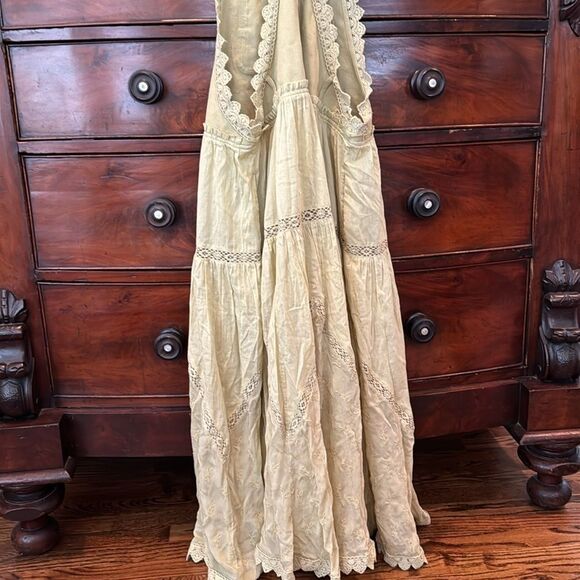 Free People Trails End Skirtall Size Small Overall Style Dress Color: Dried Aloe - Picture 10 of 15